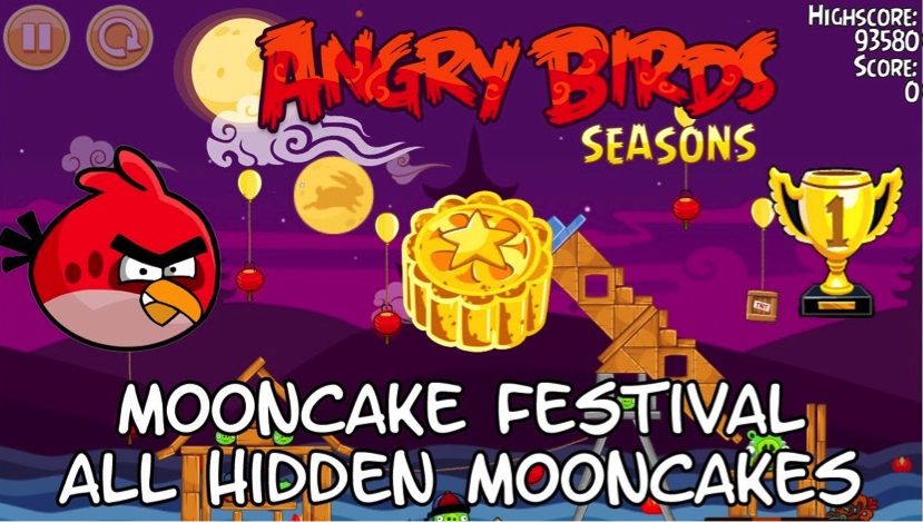 Angry Birds Seasons Mooncake Festival is an award-winning game featuring hidden mooncakes. Angry Birds Seasons Mooncake Festival is an award-winning game featuring hidden mooncakes.