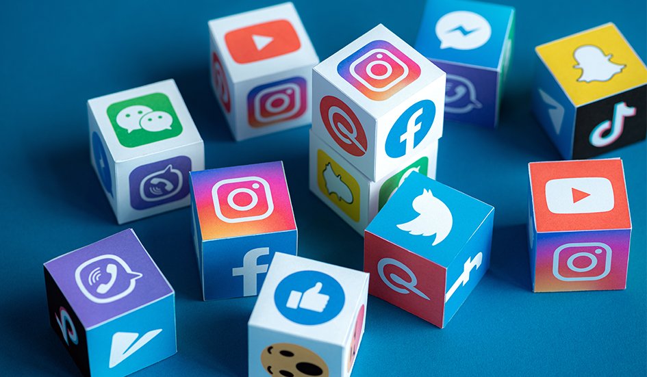 A group of digital marketing icons arranged on a blue background in Hong Kong. A group of digital marketing icons arranged on a blue background in Hong Kong.